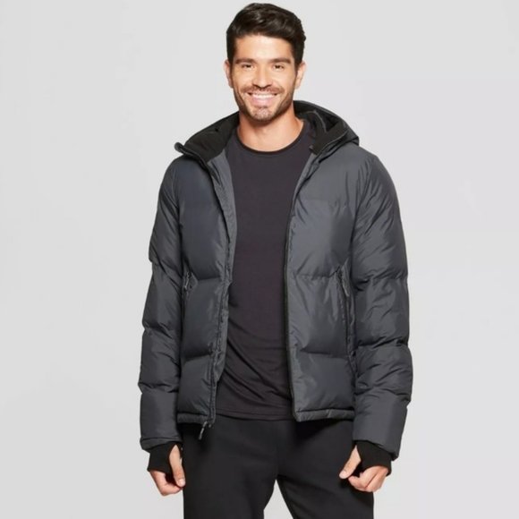 men's champion insulated hooded puffer jacket